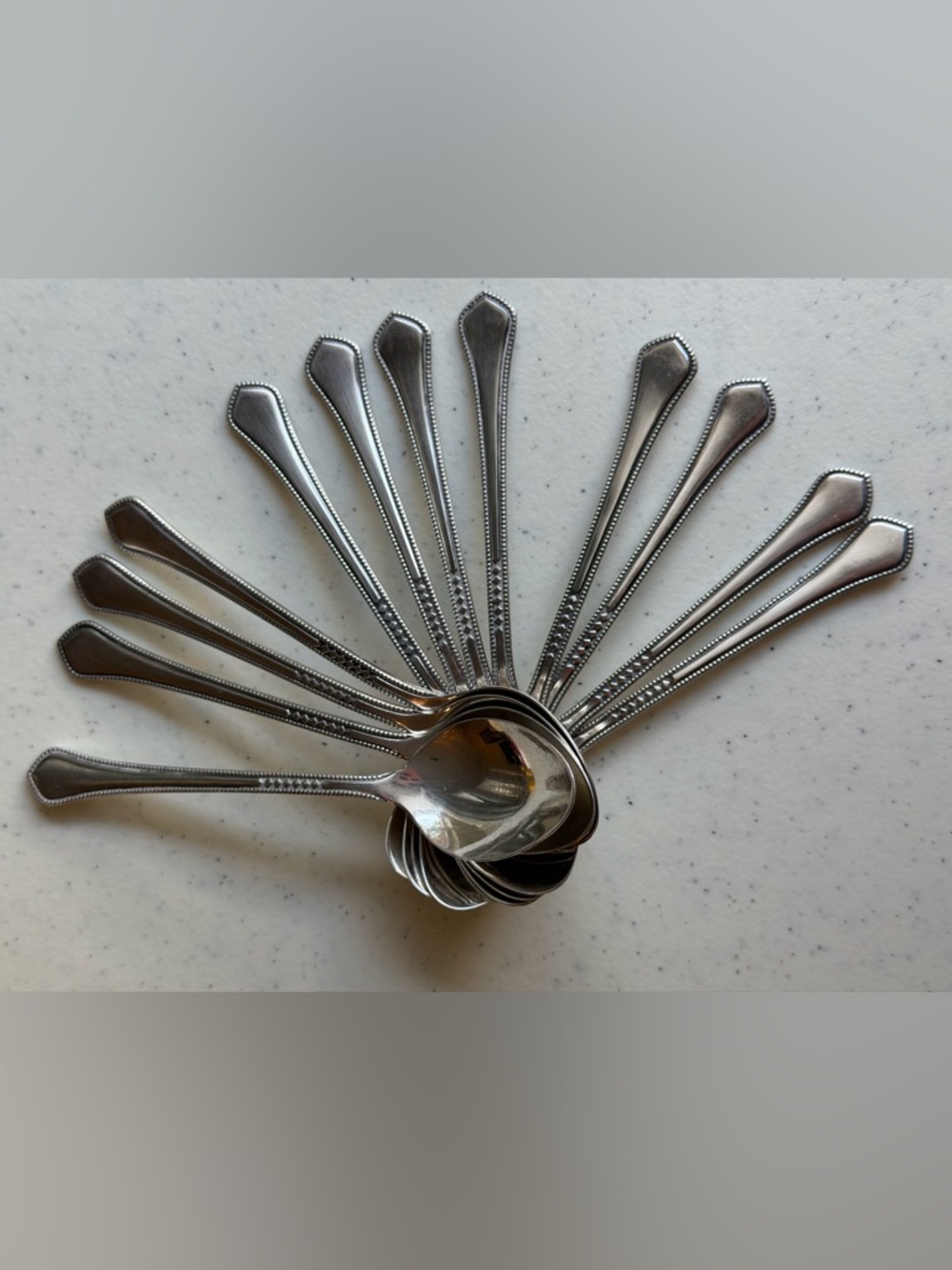 Vintage USSR Coffee Spoons Set of 12 w/ Original Box | Mid-Century Silverplate